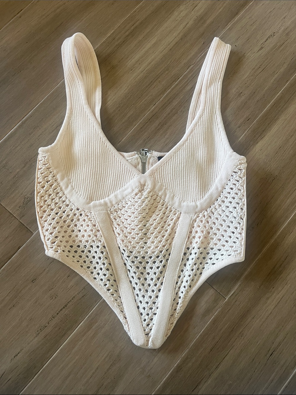 NWOT Forever 21 Crochet Sweater Knit Corset S Tank Top
